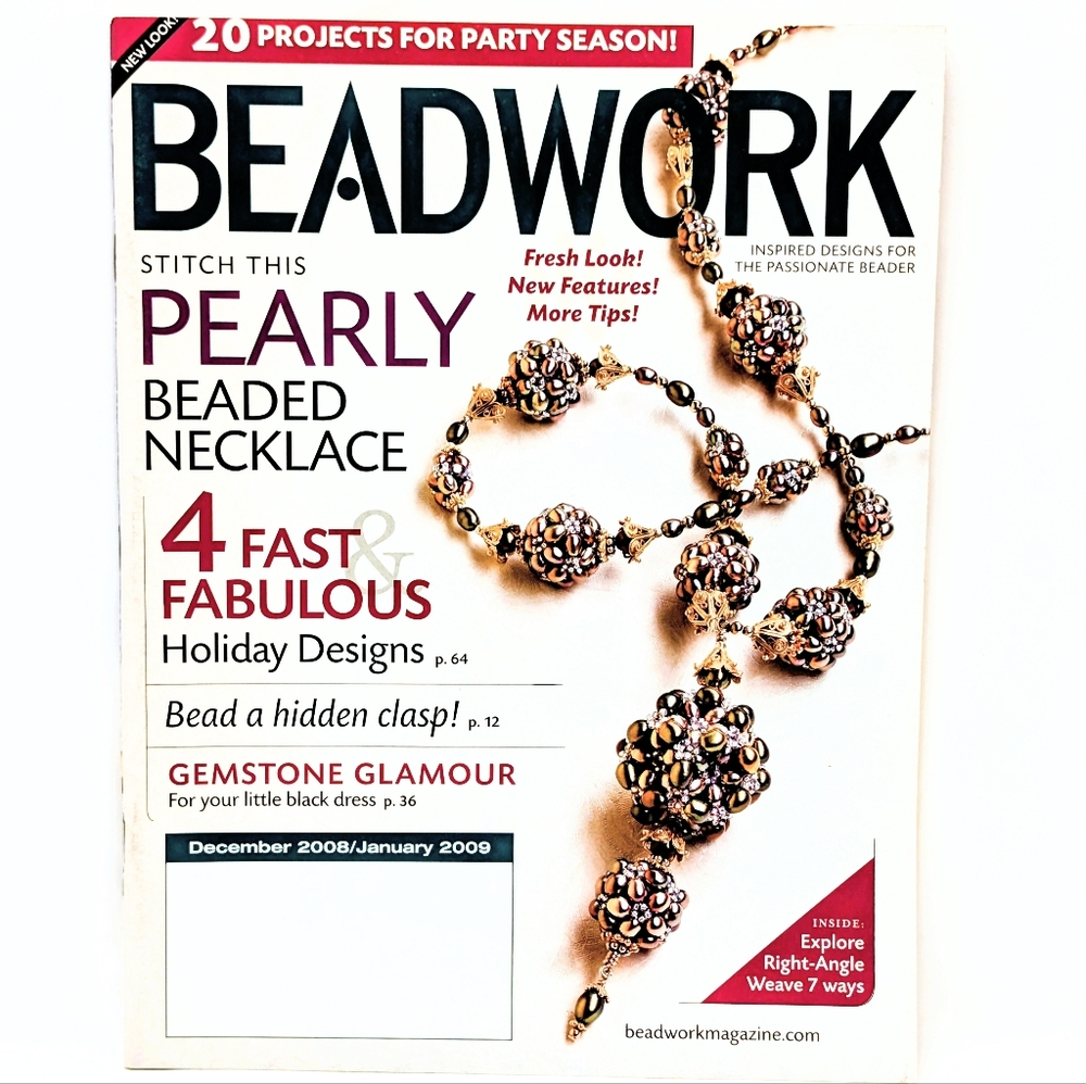 Beadwork Magazine – December 2008 / January 2009 – Pearly Beaded Necklace Issue